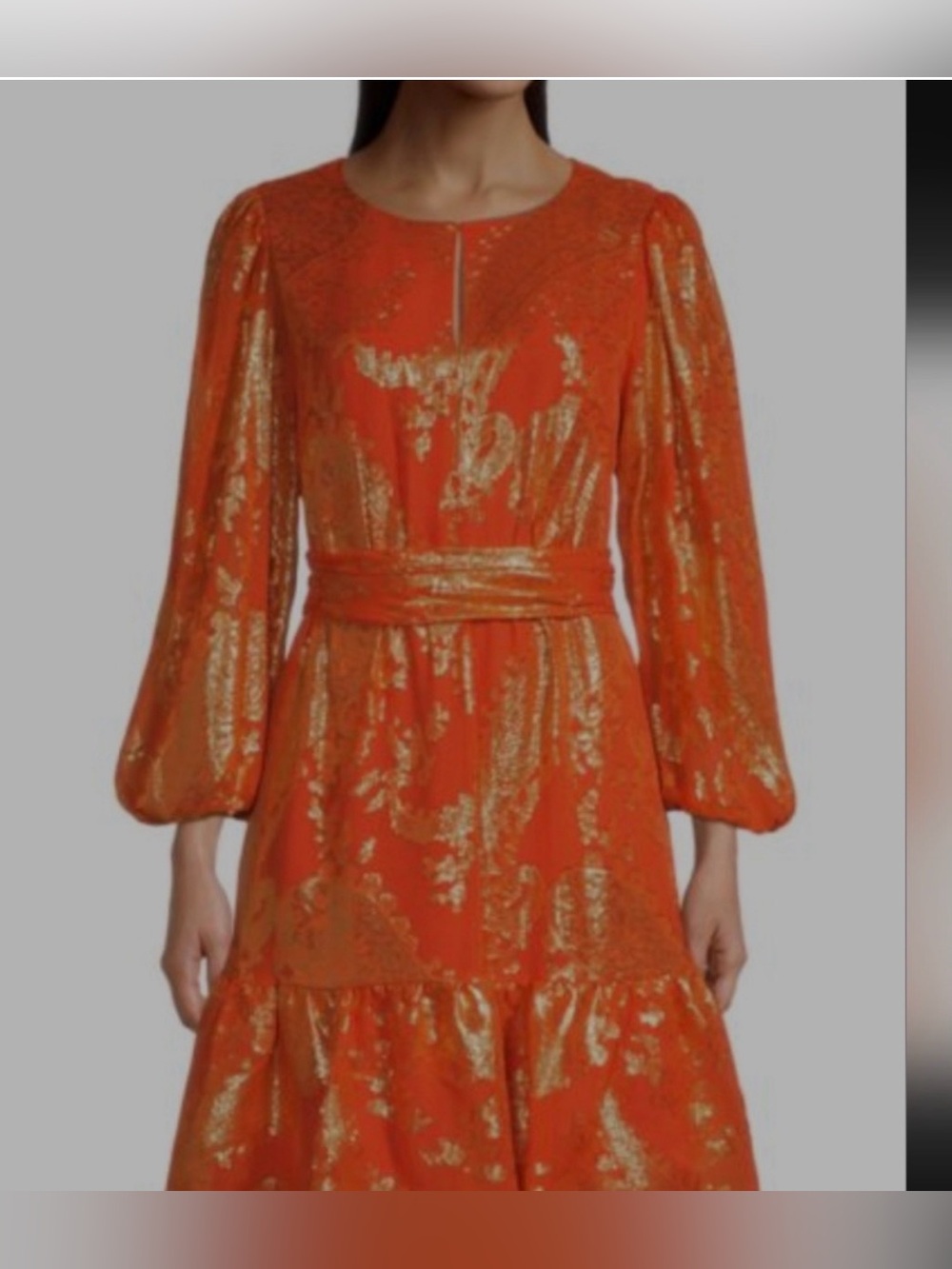 ⭐️NWOT Kobi Halperin Silk Gold Paisley Dress⭐️